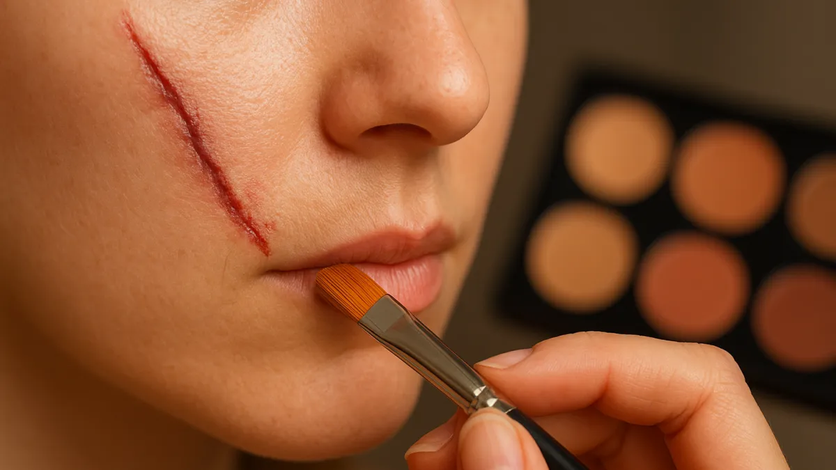 Como são criadas cicatrizes temporárias maquiagem?