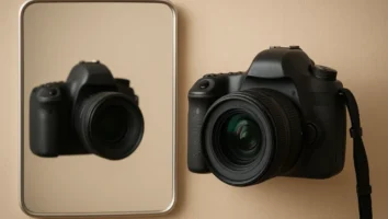 Por que câmera não aparece em cena de espelho?