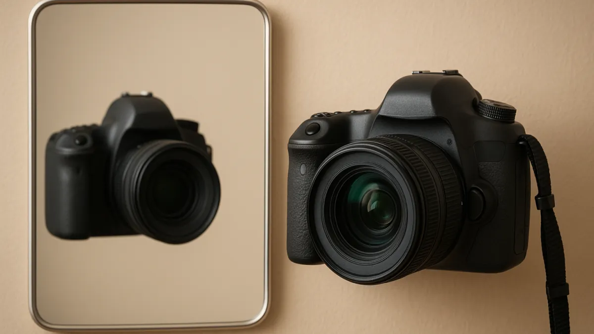 Por que câmera não aparece em cena de espelho?